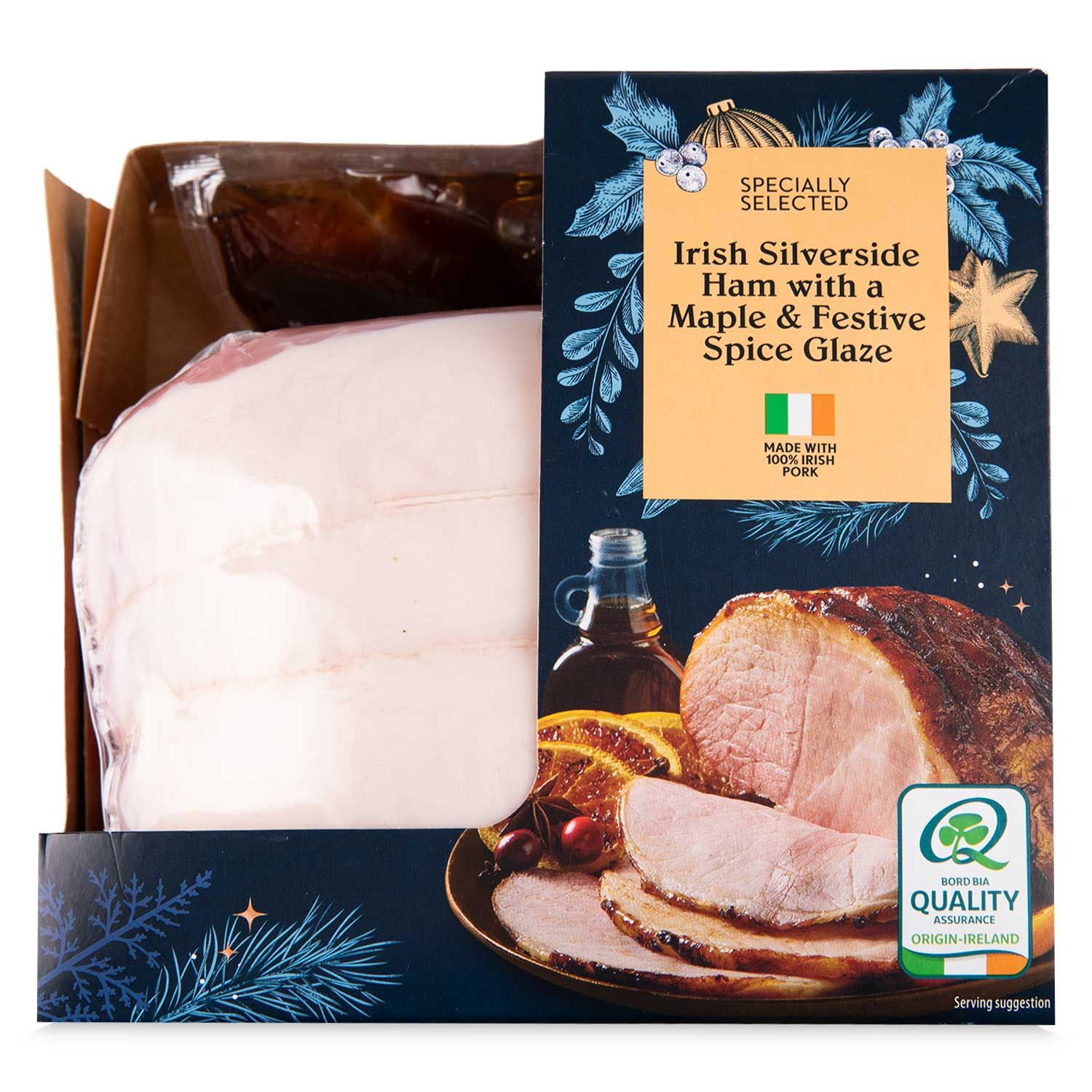 Irish Unsmoked Silverside Ham With A Maple & Festive Spice Glaze 1.1kg Specially Selected